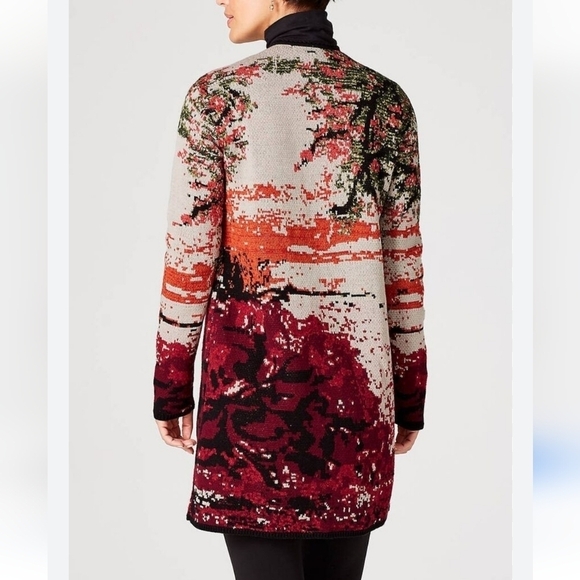 J. Jill Luxurious Multi Scenic Knit Cardigan Duster Sweater - Picture 5 of 14